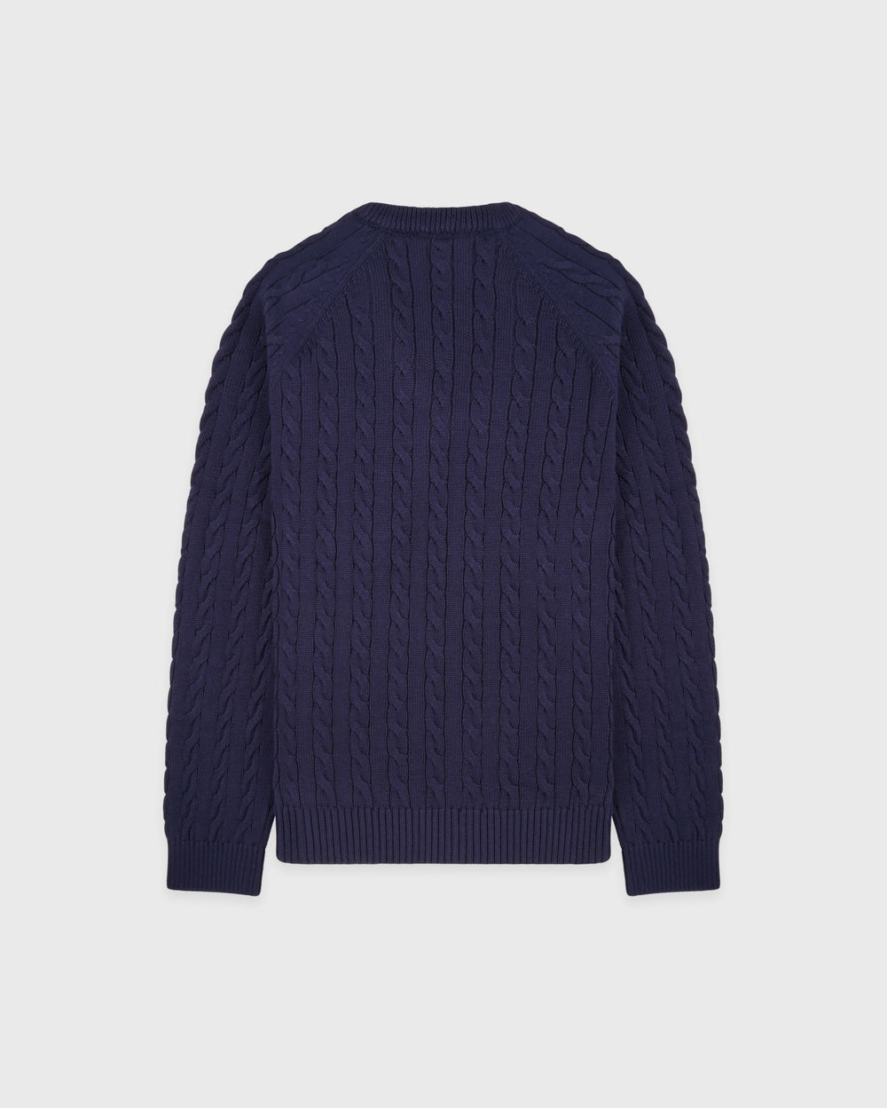 NY Crest V-Neck Cable Sweater - Light Navy/Ecru Sporty & Rich Outlet