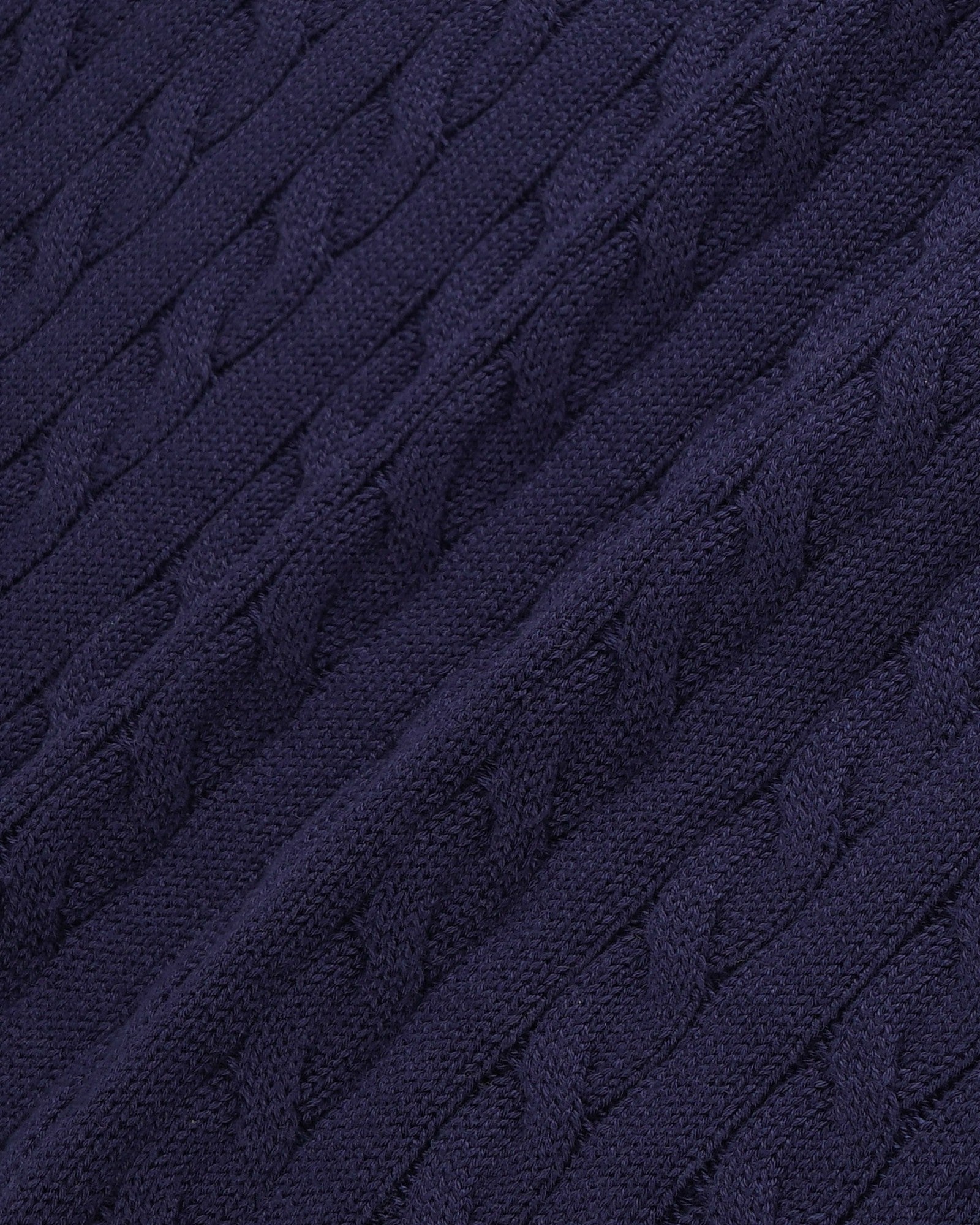 NY Crest V-Neck Cable Sweater - Light Navy/Ecru Sporty & Rich Outlet