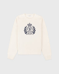 NY Crest Knitted Sweater - Ecru/Navy Sporty & Rich Sale