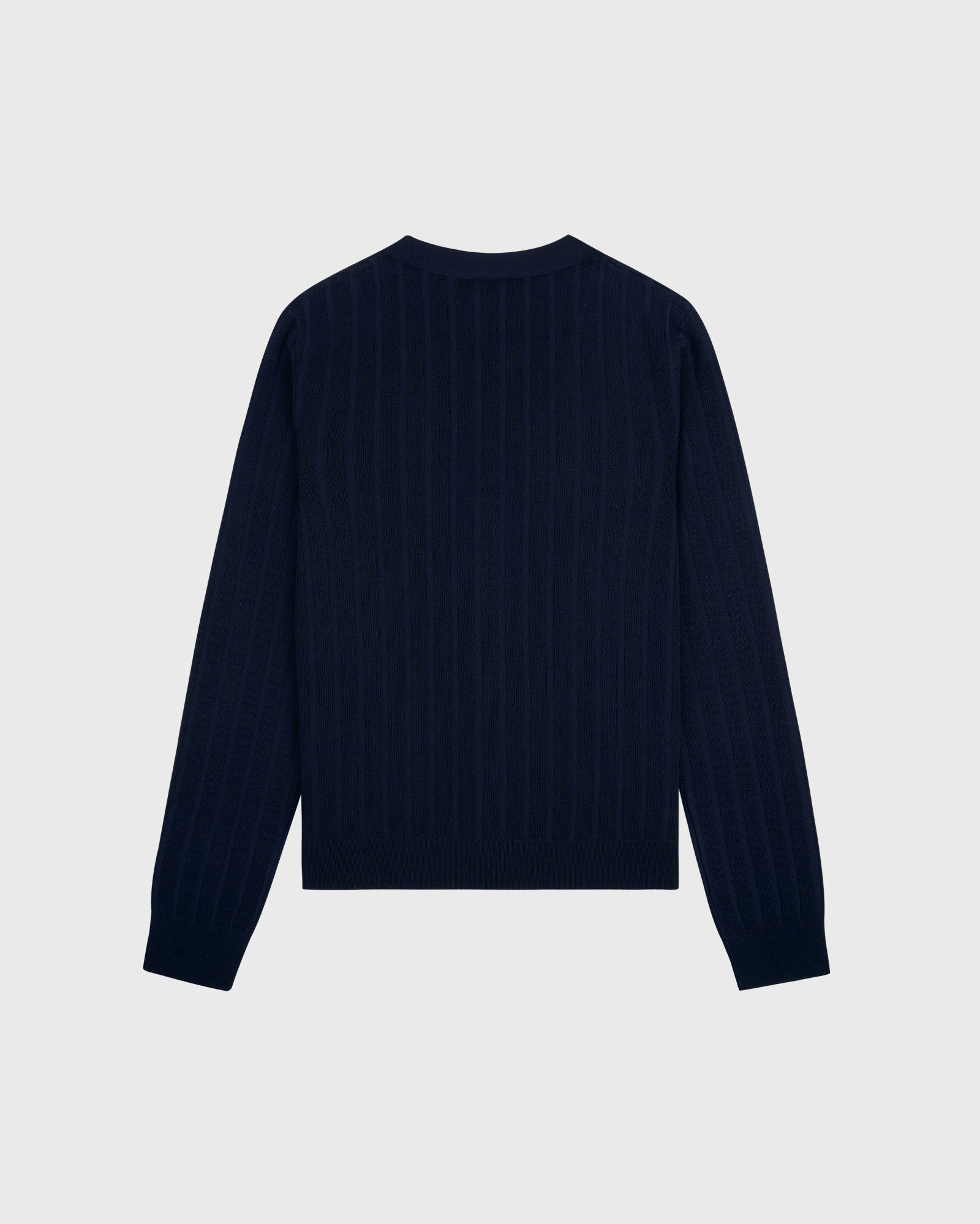 SRC Ribbed Cardigan - Dark Navy/White Sporty & Rich Discount