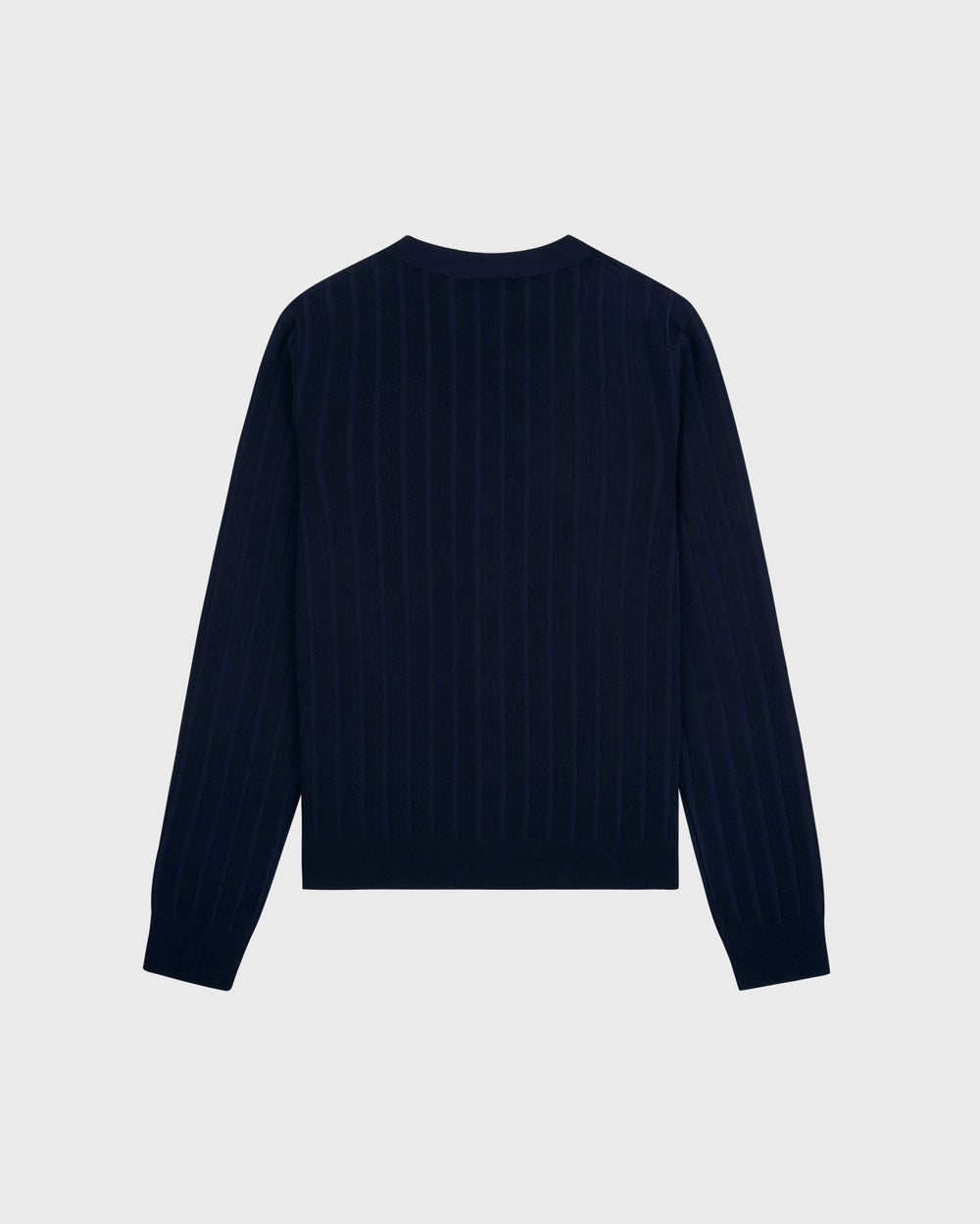 SRC Ribbed Cardigan - Dark Navy/White Sporty & Rich Discount