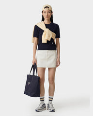 SRC Cotton Cableknit Sweater - Navy/White Sporty & Rich For Sale