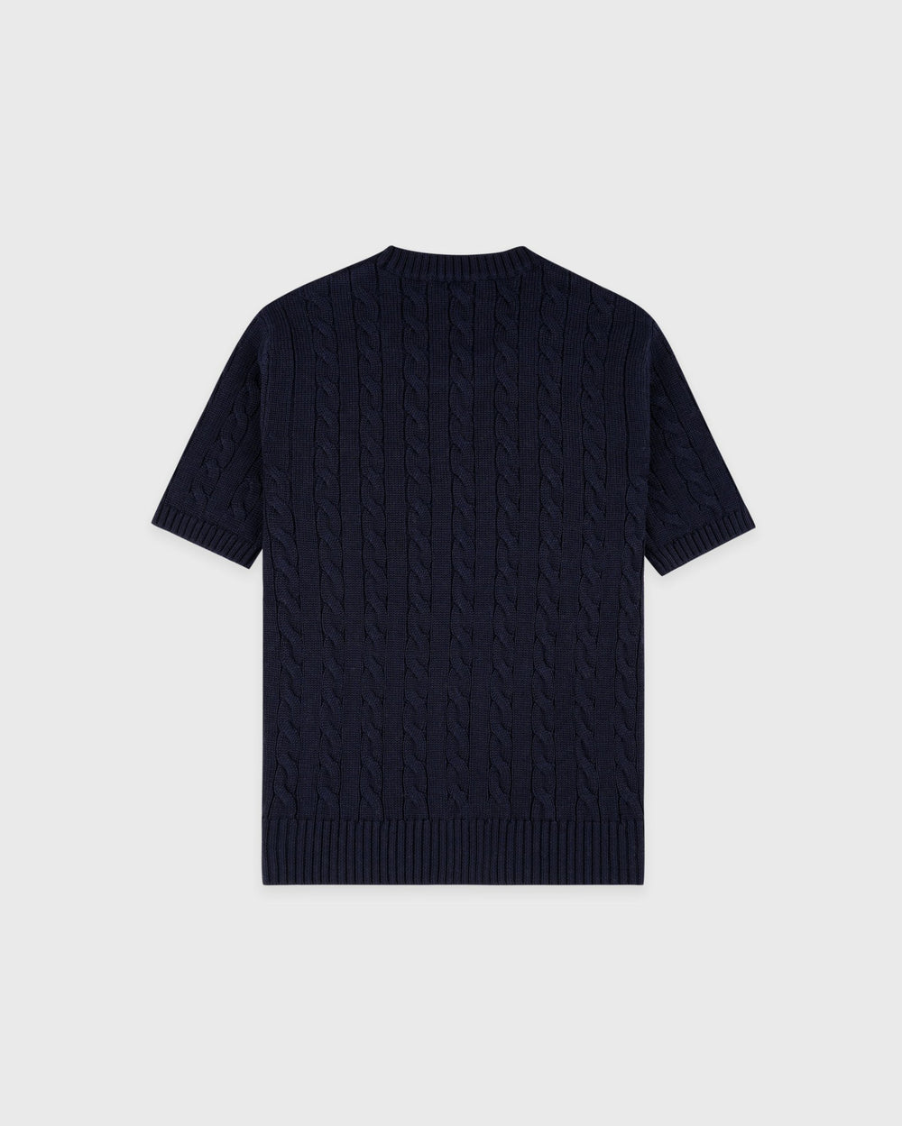 SRC Cotton Cableknit Sweater - Navy/White Sporty & Rich For Sale