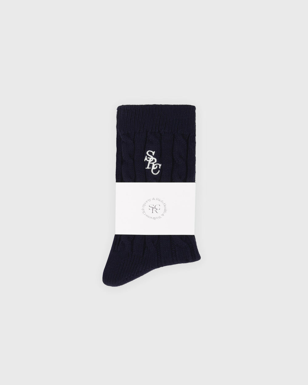 SRC Cableknit Socks - Navy Sporty & Rich Outlet