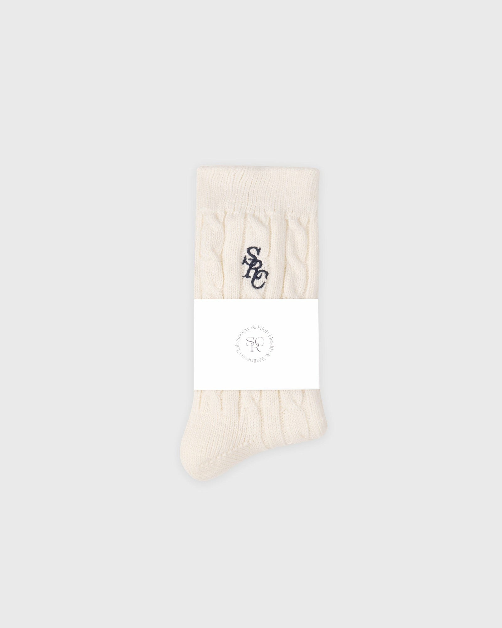 SRC Cableknit Socks - Ecru Sporty & Rich Discount