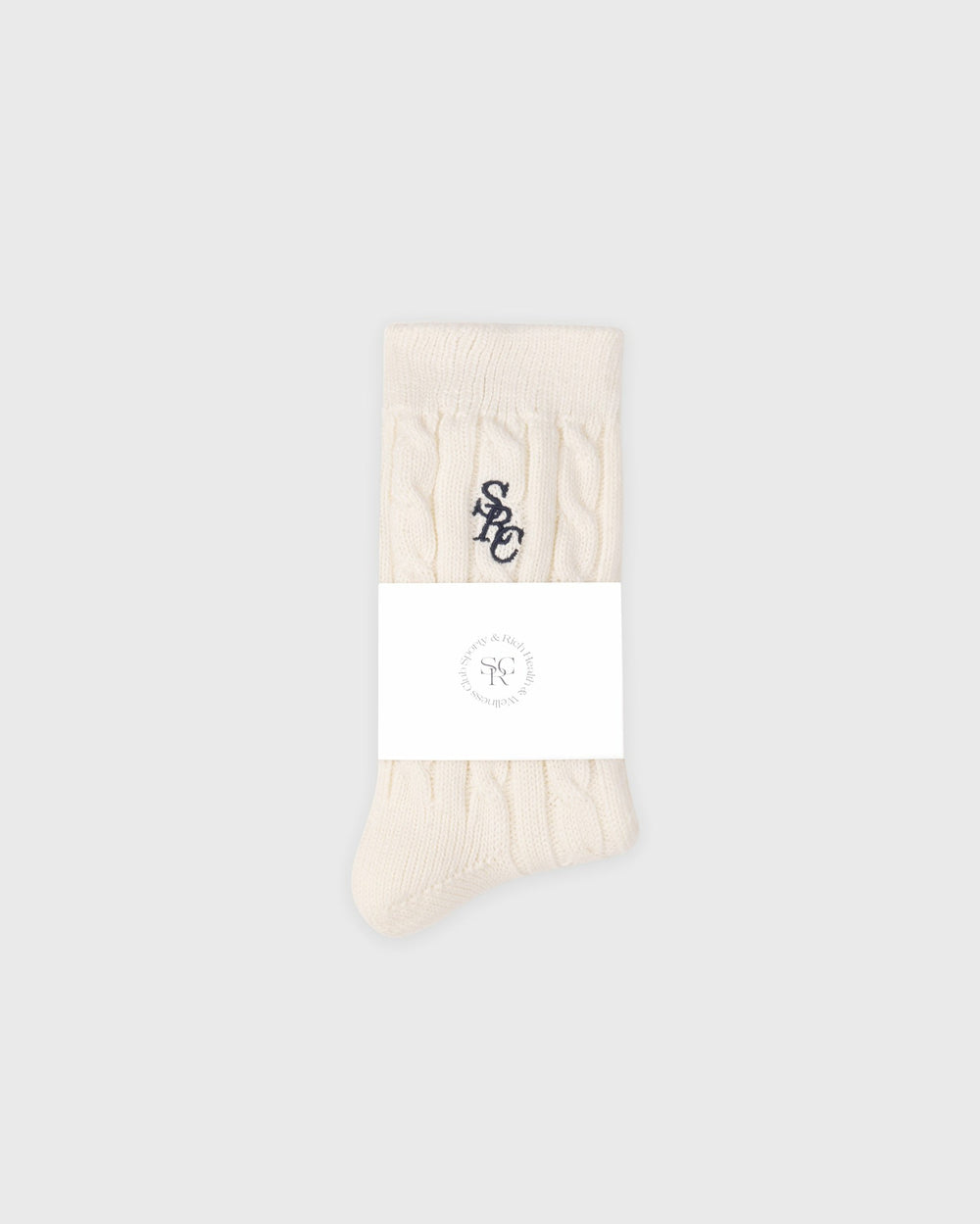 SRC Cableknit Socks - Ecru Sporty & Rich Discount