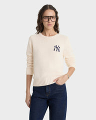 Heritage Yankees Serif Knitted Sweater - Ecru/Navy Sporty & Rich For Sale
