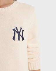 Heritage Yankees Serif Knitted Sweater - Ecru/Navy Sporty & Rich For Sale