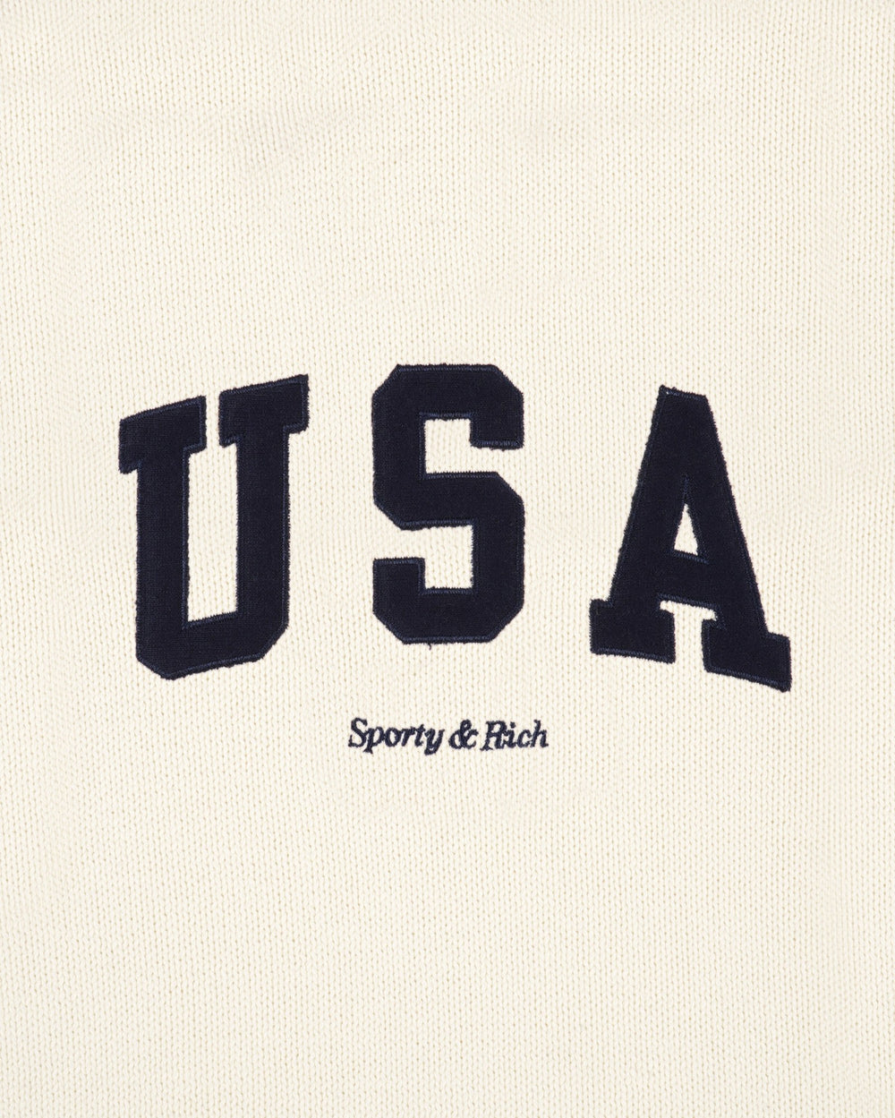USA Knitted Sweater - Ecru/Navy Sporty & Rich Online