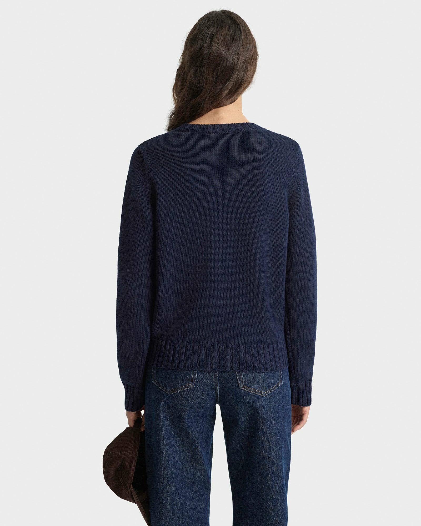 Horse Knitted Sweater - Navy Sporty & Rich For Sale