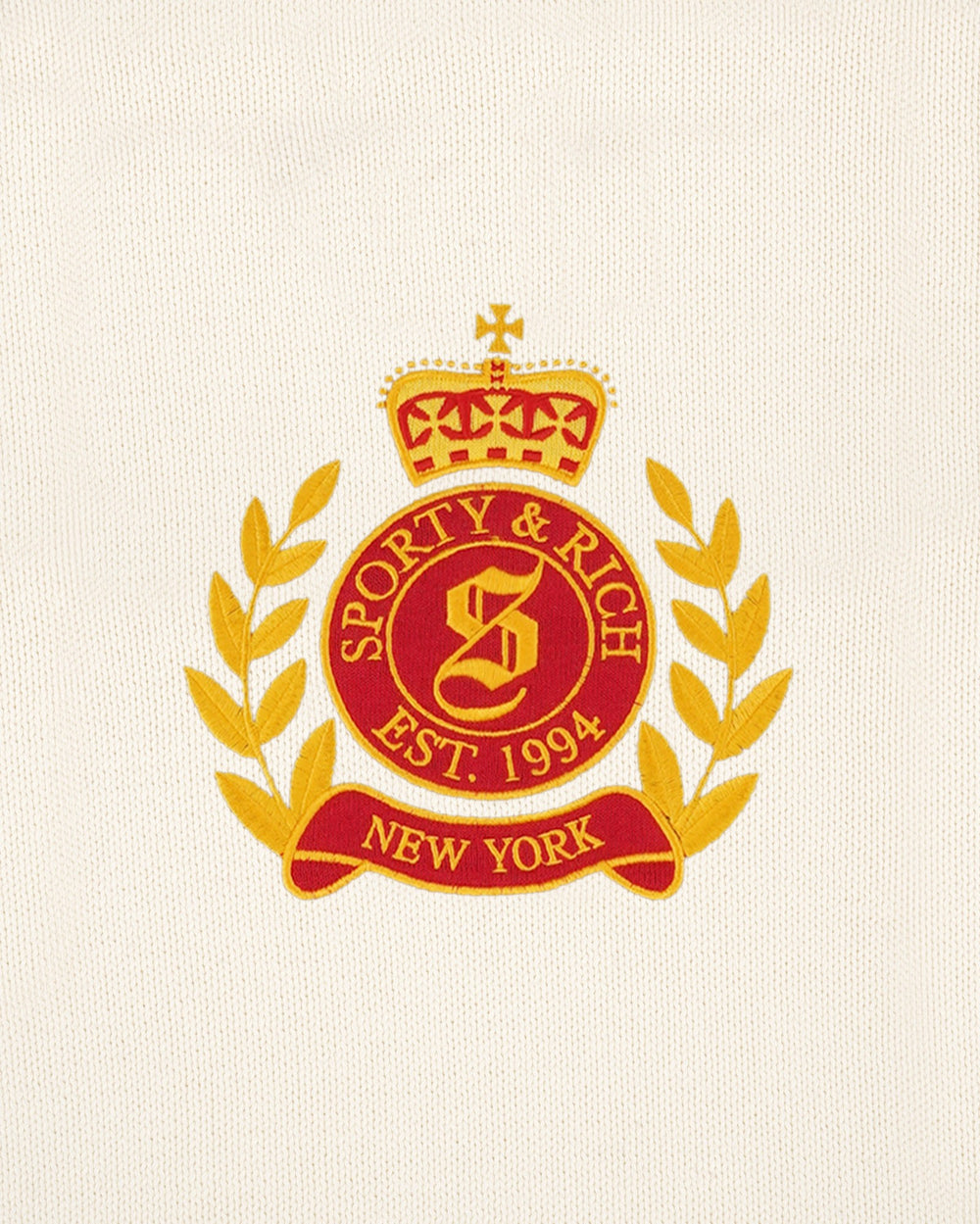 NY Crest Knitted Sweater - Ecru Sporty & Rich Outlet