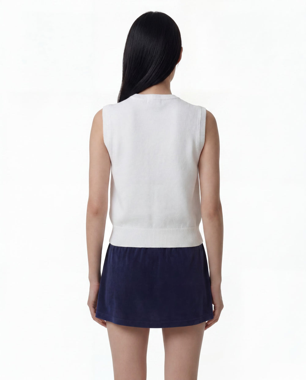 Signature Logo Knitted Vest - White Sporty & Rich Discount