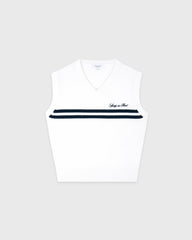 Signature Logo Knitted Vest - White Sporty & Rich Discount
