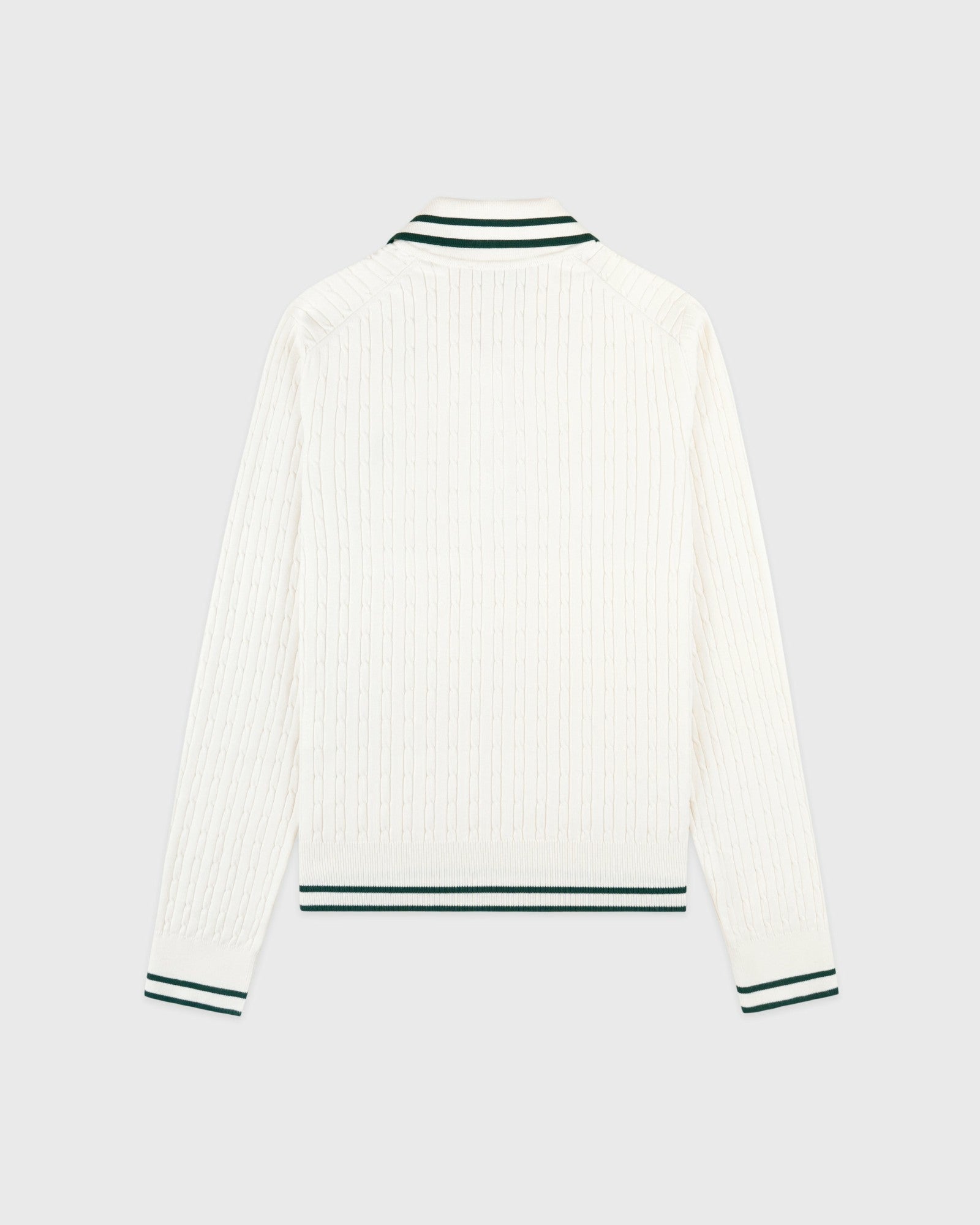 SRC Mini Cable LS Polo - Ecru/Forest Sporty & Rich Outlet