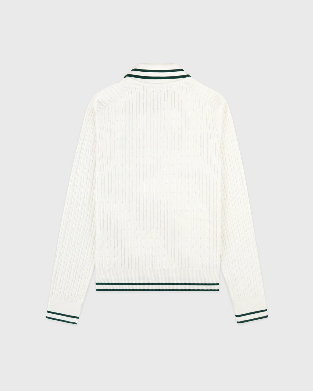 SRC Mini Cable LS Polo - Ecru/Forest Sporty & Rich Outlet