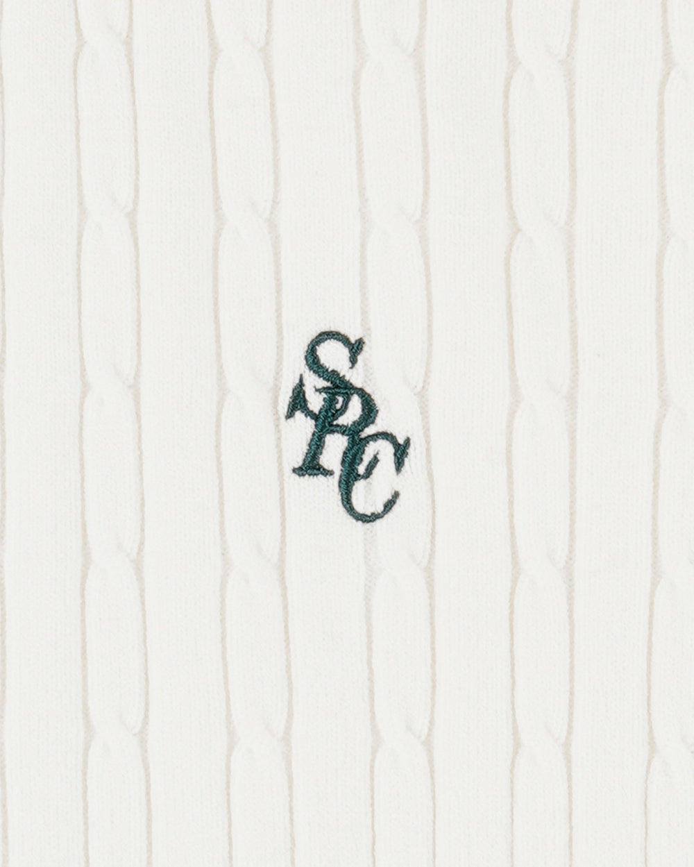SRC Mini Cable LS Polo - Ecru/Forest Sporty & Rich Outlet