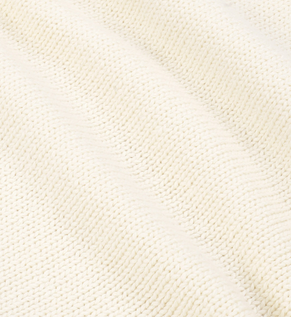 Bristol Crest Cotton Knit Sweater - Cream Sporty & Rich US
