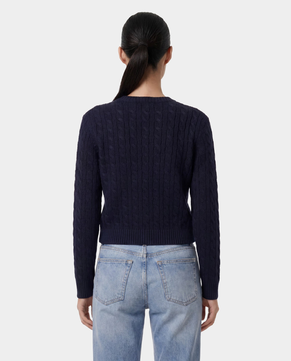 SRC Cable Sweater - Dark Navy Sporty & Rich Sale