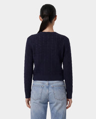 SRC Cable Sweater - Dark Navy Sporty & Rich Sale