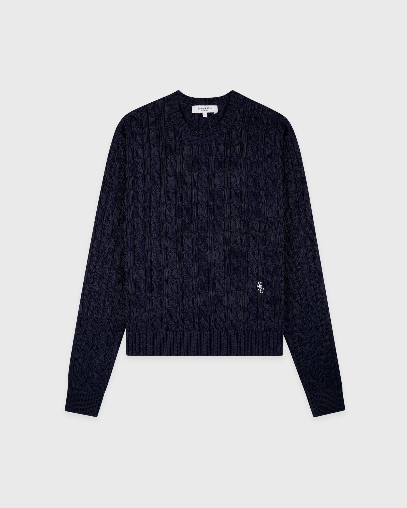 SRC Cable Sweater - Dark Navy Sporty & Rich Sale