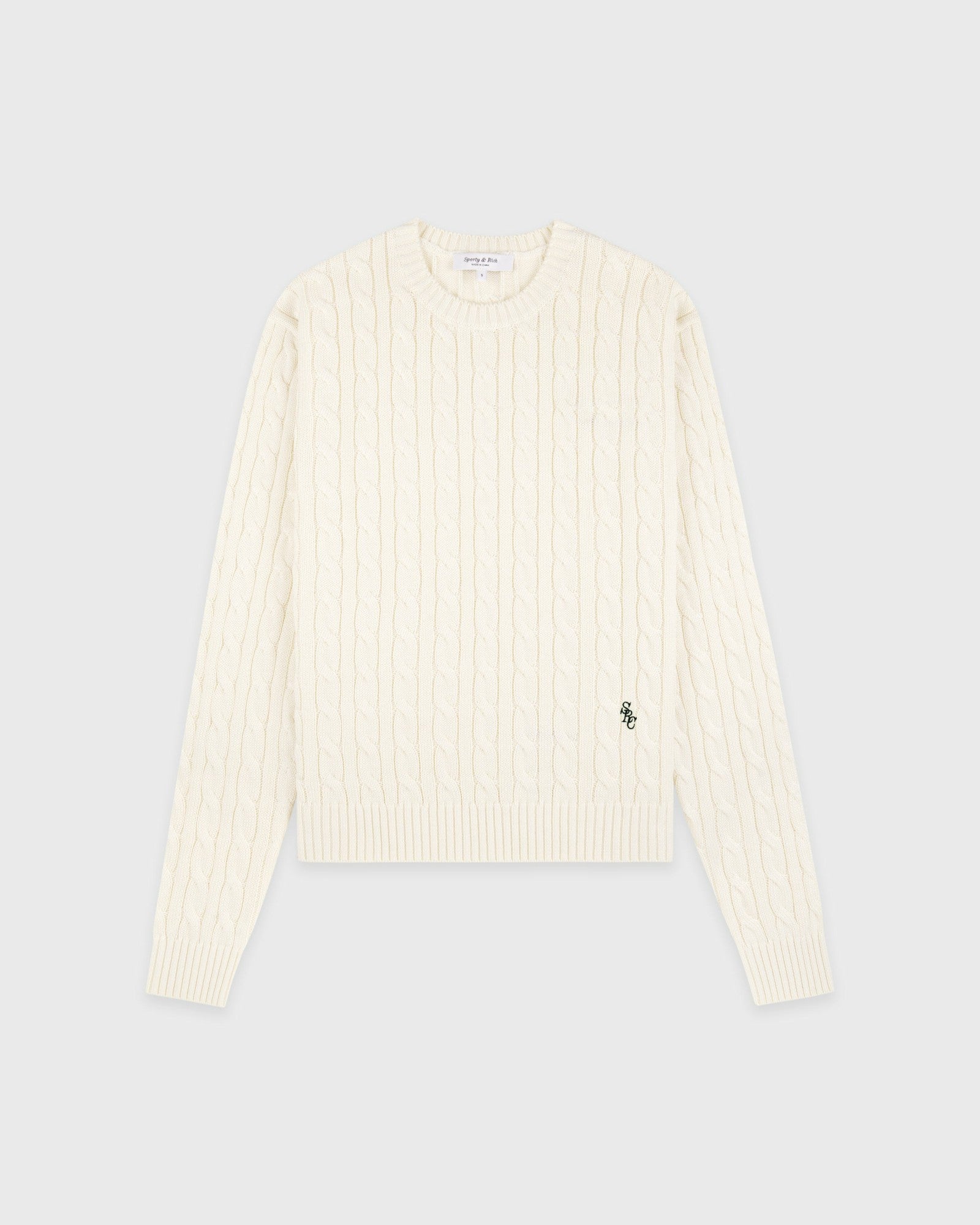 SRC Cable Sweater - Ecru Sporty & Rich Online