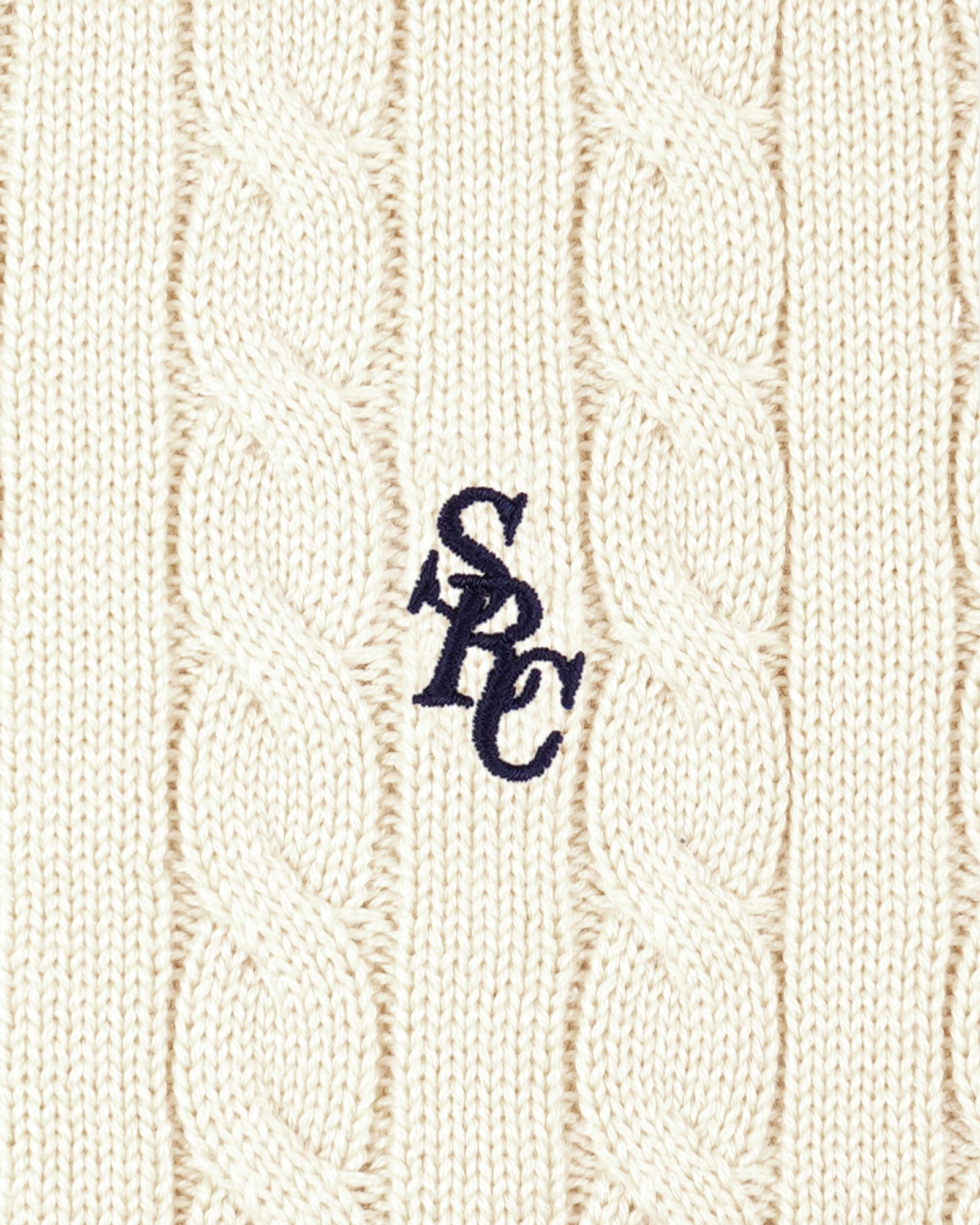 SRC Cable Sweater - Ecru Sporty & Rich Online