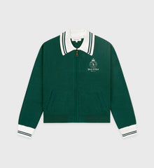 Crown Tennis Zipped Cardigan - Alpine/White Sporty & Rich For Sale