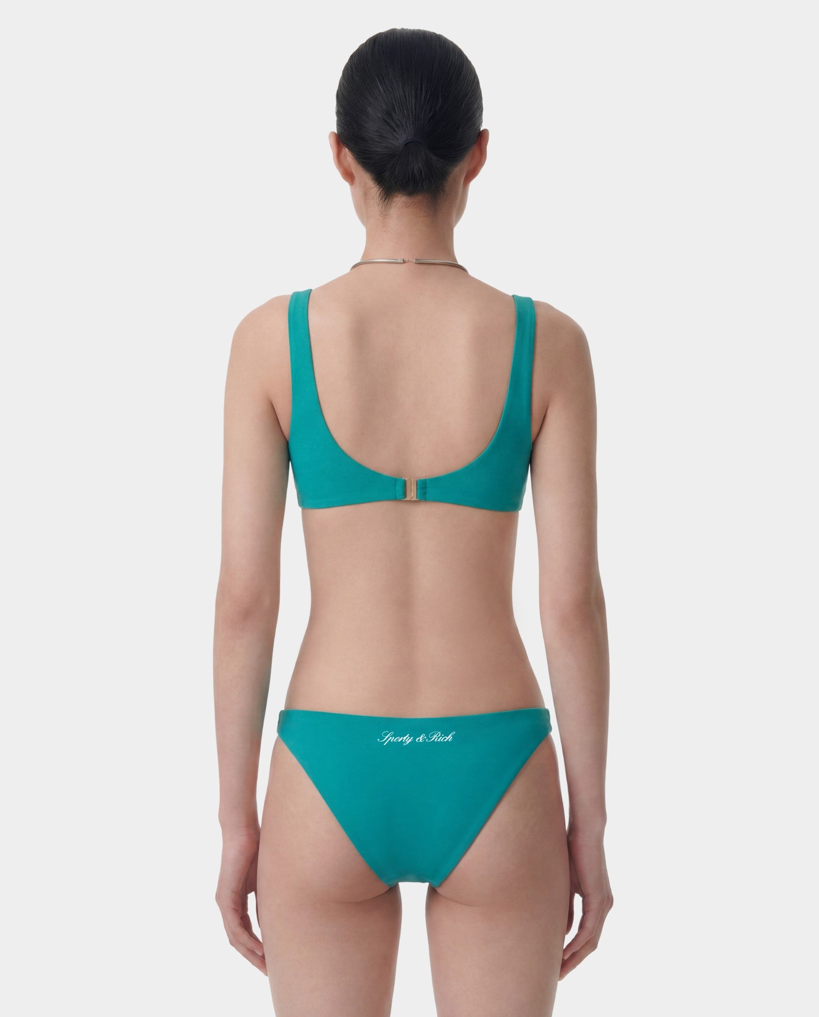 NY Crest Claudia Bikini Top - Amalfi Green/White Sporty & Rich US