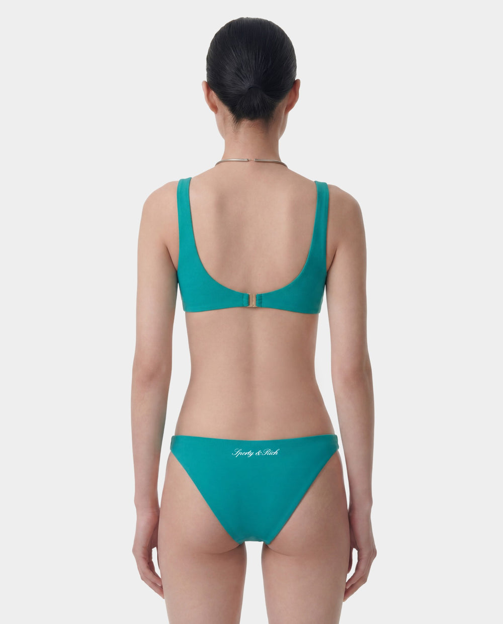 NY Crest Claudia Bikini Top - Amalfi Green/White Sporty & Rich US