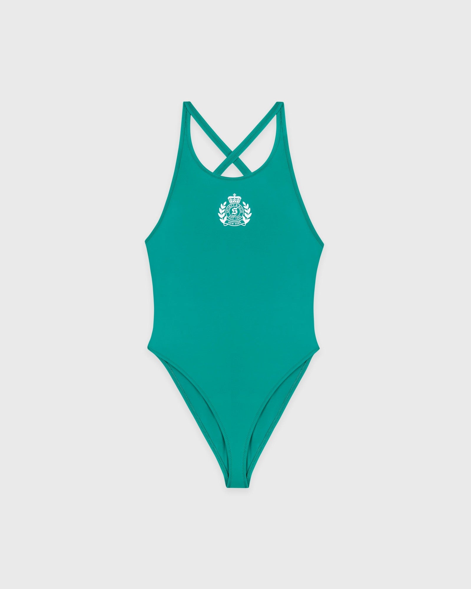 NY Crest Julie One Piece - Amalfi Green/White Sporty & Rich Outlet