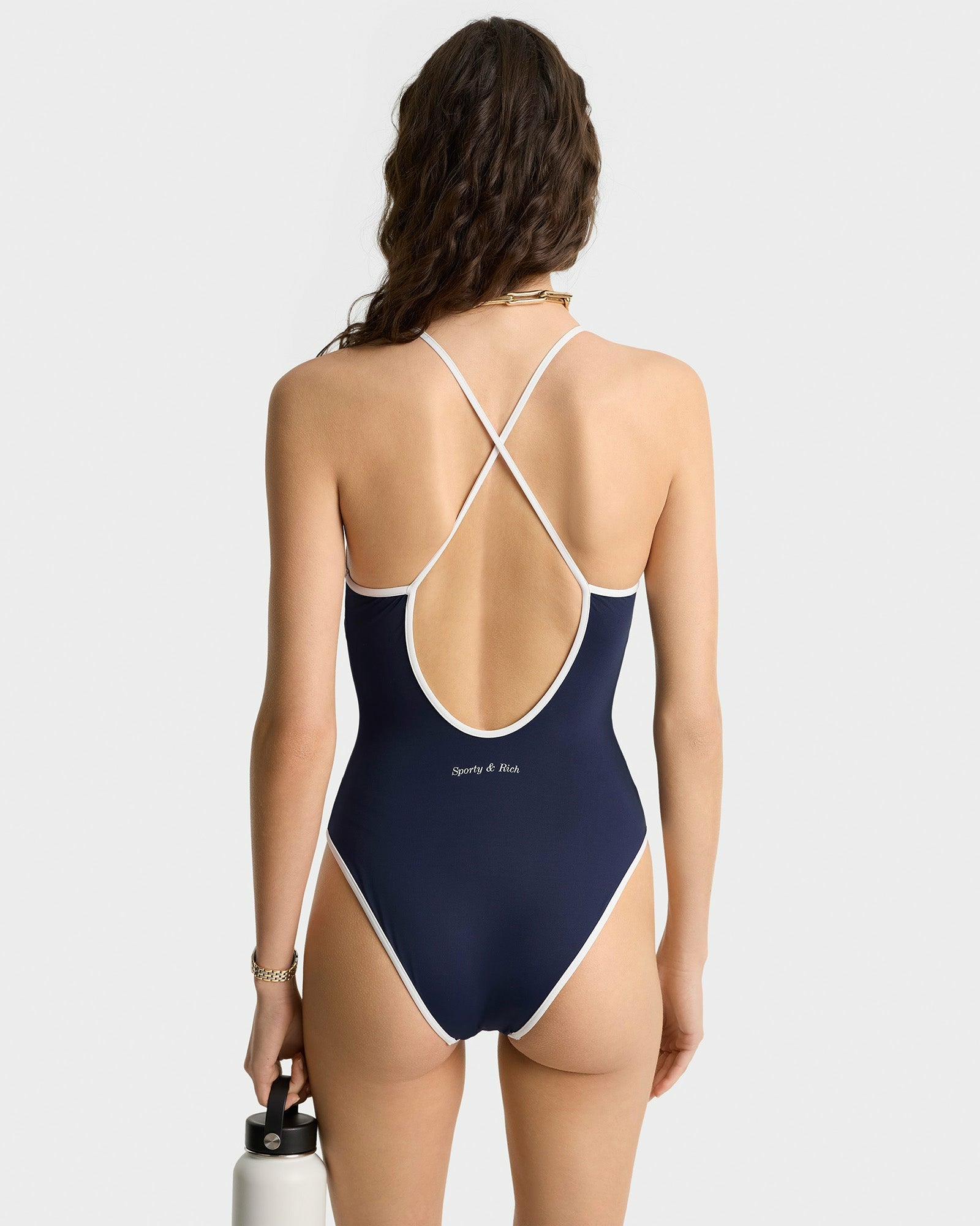 Eden Crest One Piece Swimsuit - Navy/White Sporty & Rich Sale