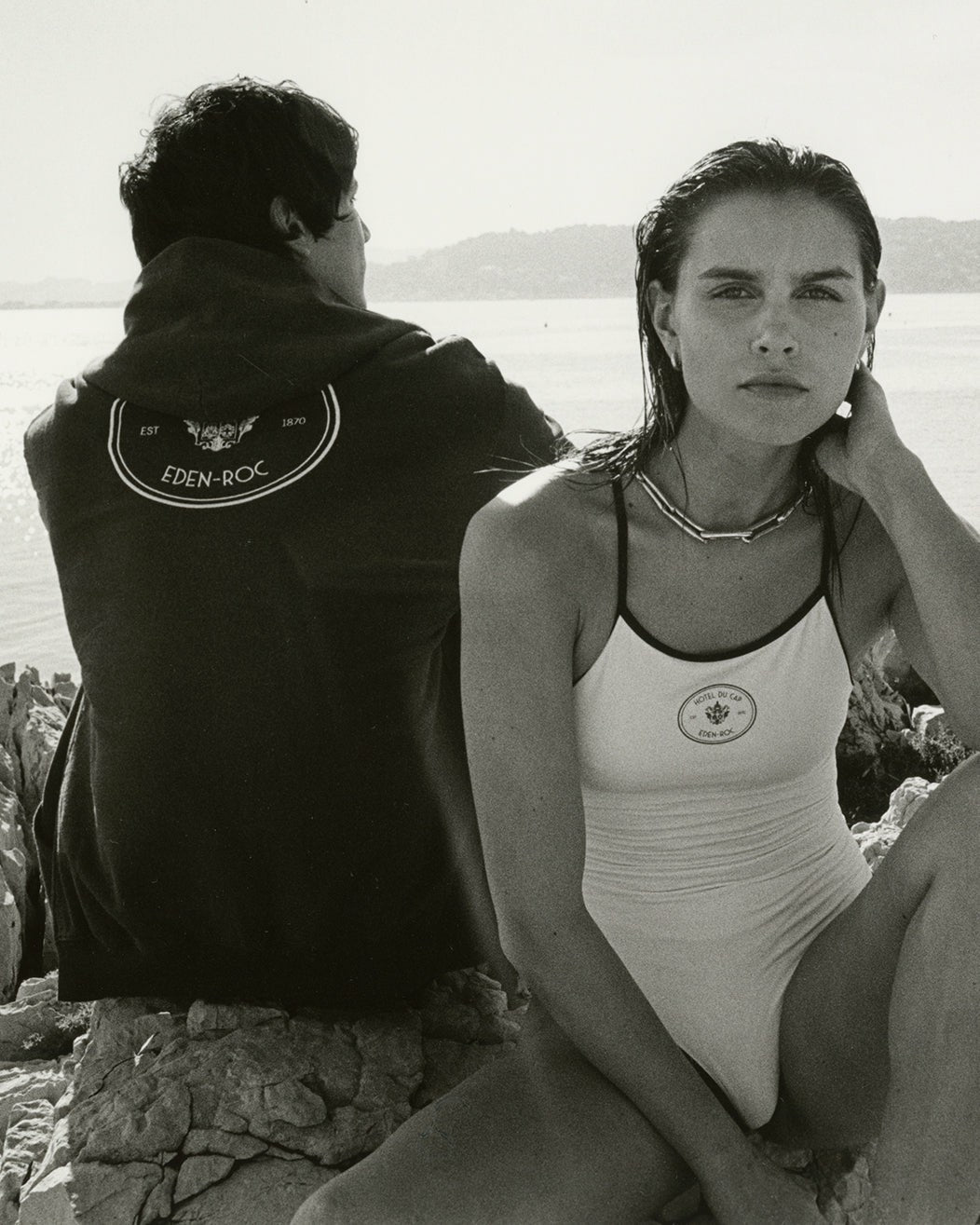 Eden Crest One Piece Swimsuit - White/Navy Sporty & Rich Online