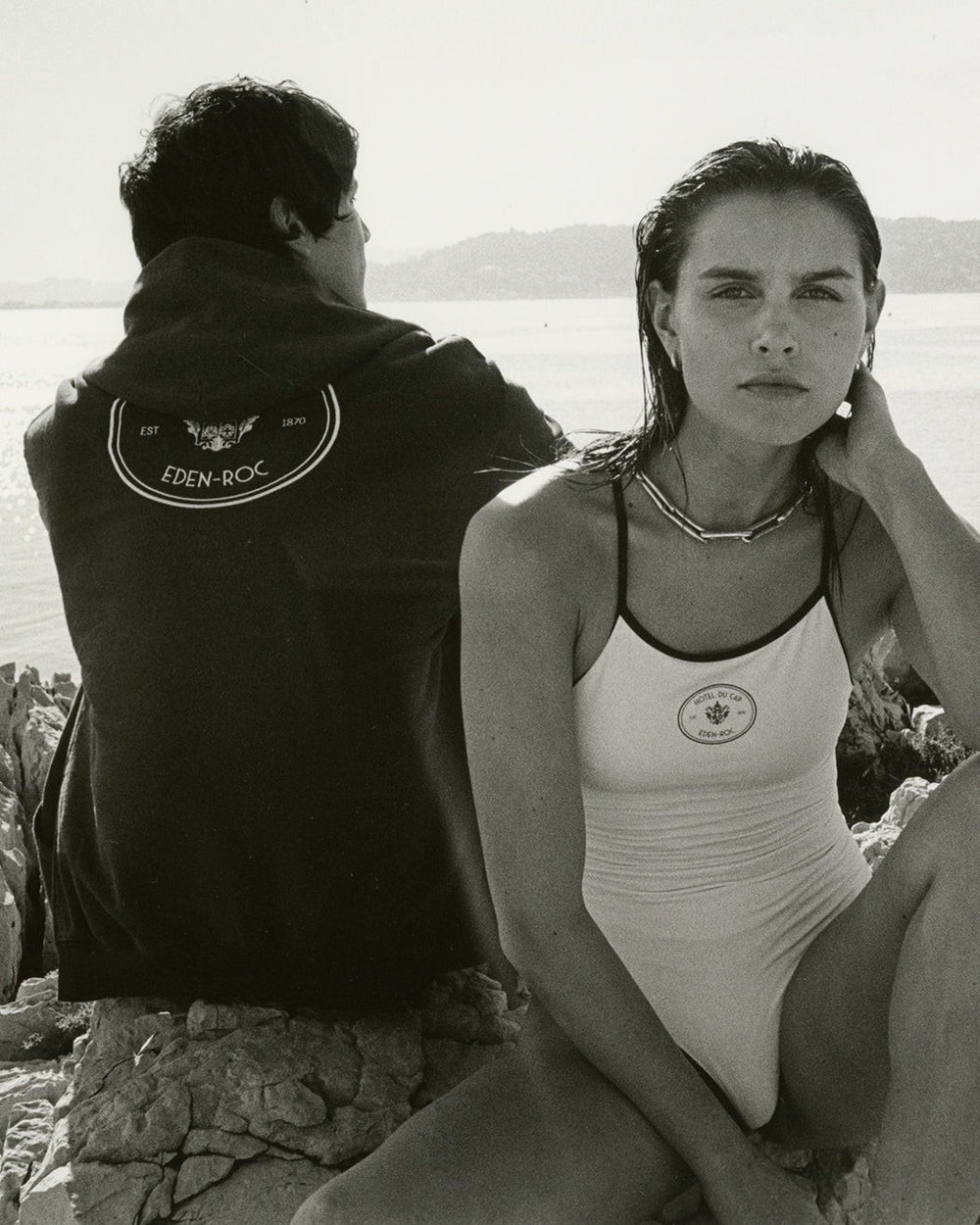 Eden Crest One Piece Swimsuit - White/Navy Sporty & Rich Online