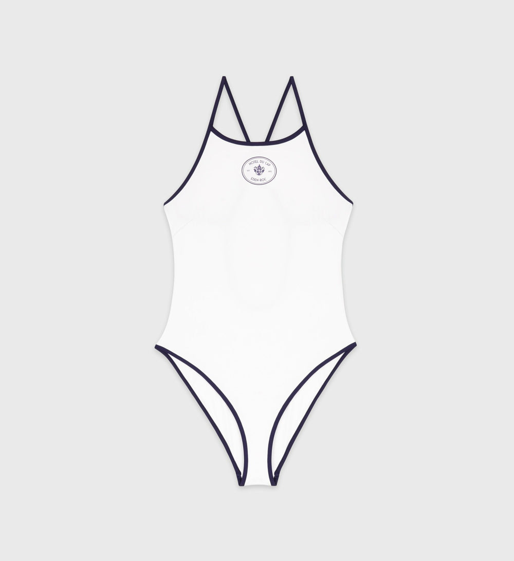 Eden Crest One Piece Swimsuit - White/Navy Sporty & Rich Online