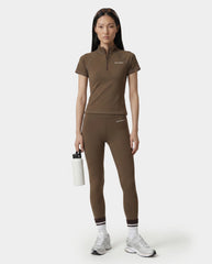 Serif Logo SS Sports Quarter Zip - Sand Sporty & Rich Discount