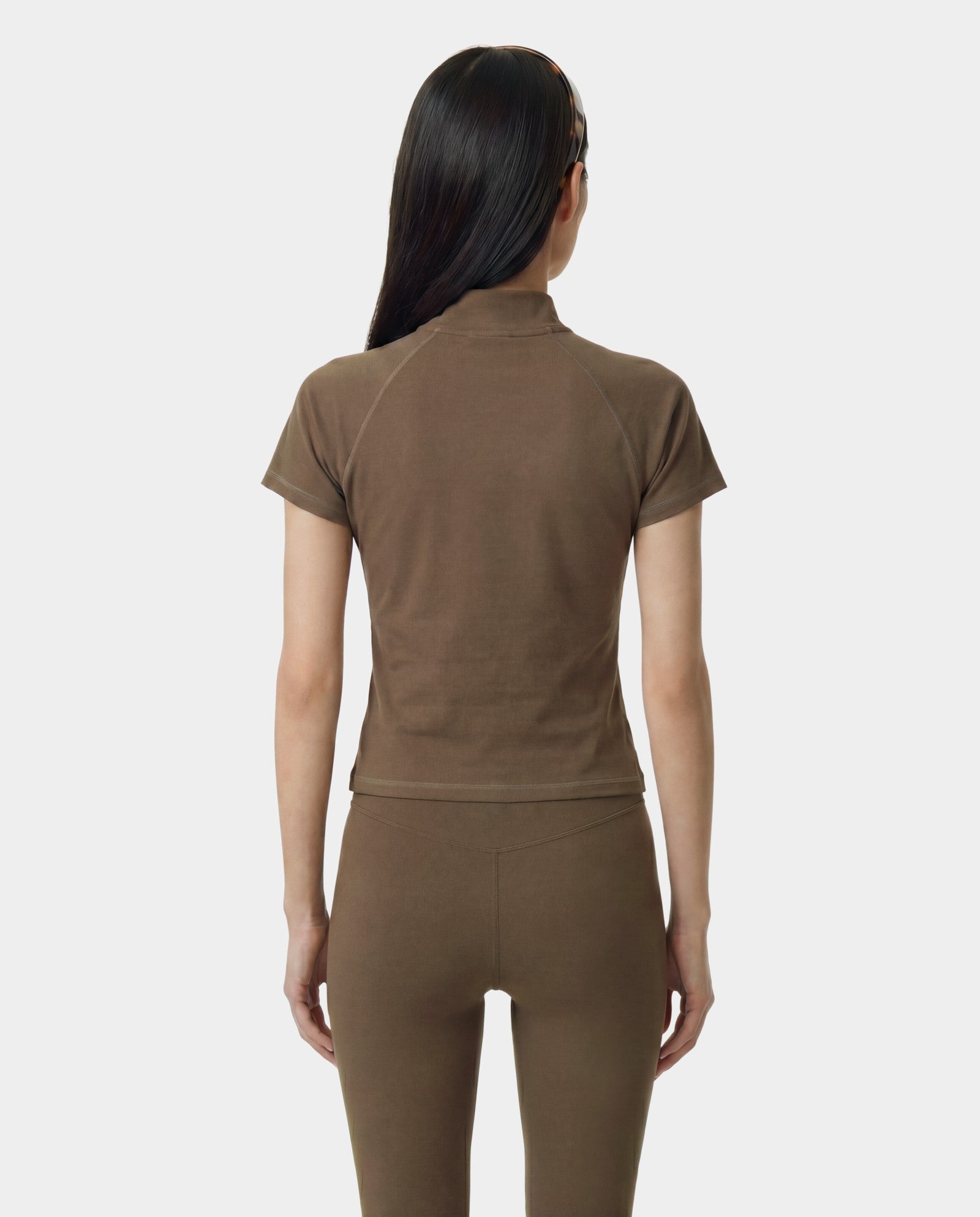 Serif Logo SS Sports Quarter Zip - Sand Sporty & Rich Discount
