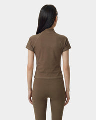 Serif Logo SS Sports Quarter Zip - Sand Sporty & Rich Discount