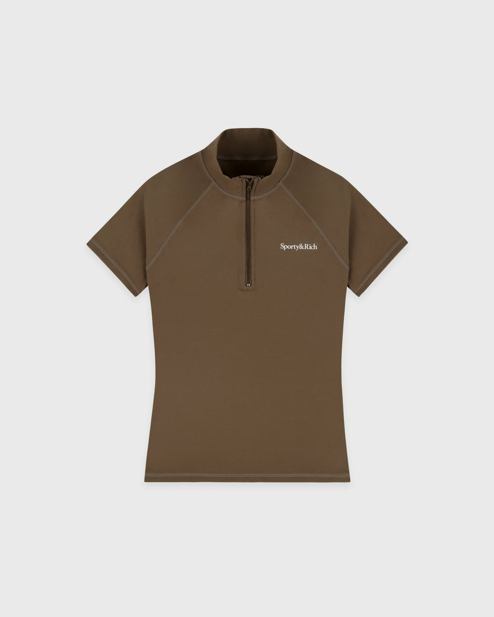 Serif Logo SS Sports Quarter Zip - Sand Sporty & Rich Discount