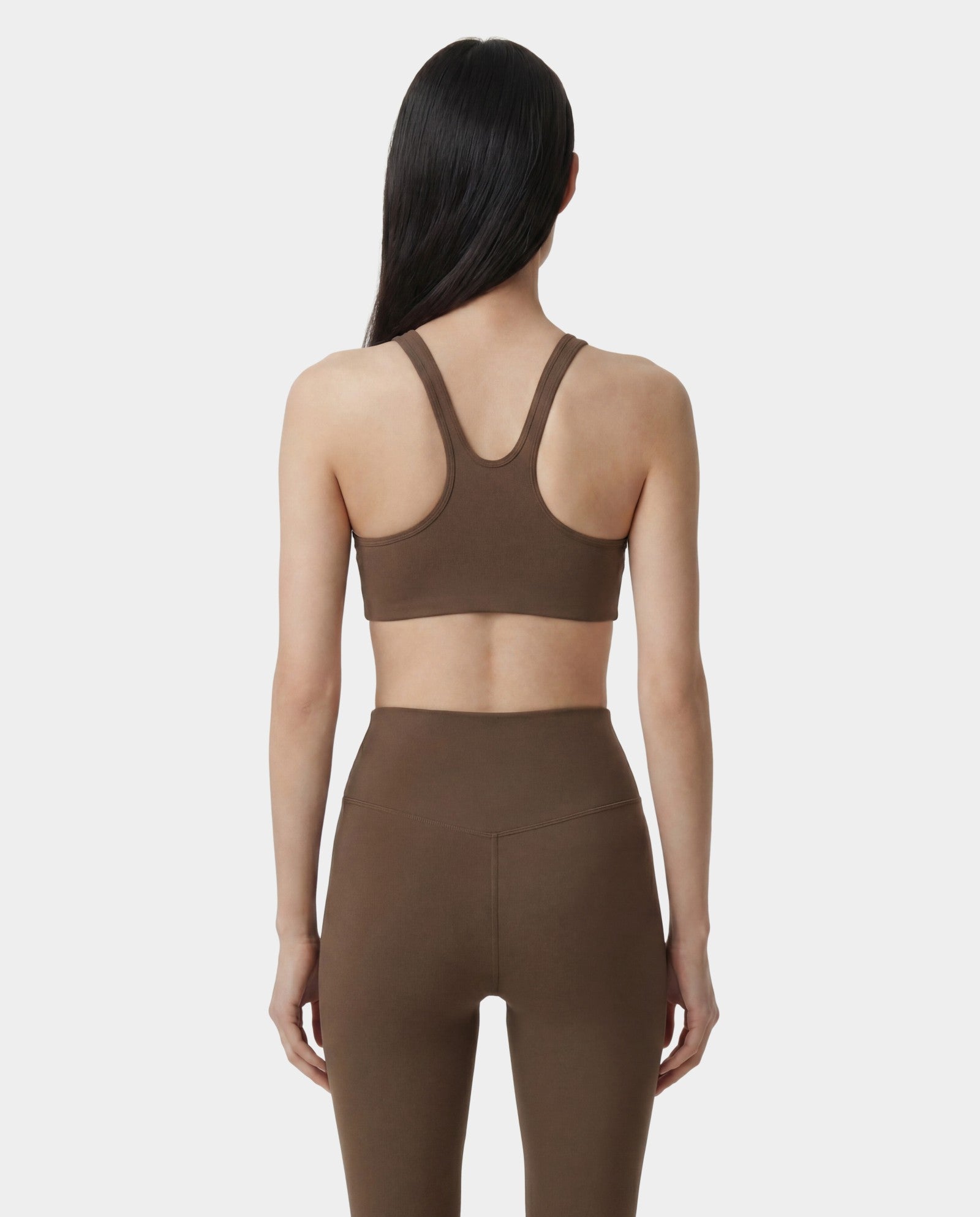 Serif Logo Sports Bra - Sand Sporty & Rich Outlet