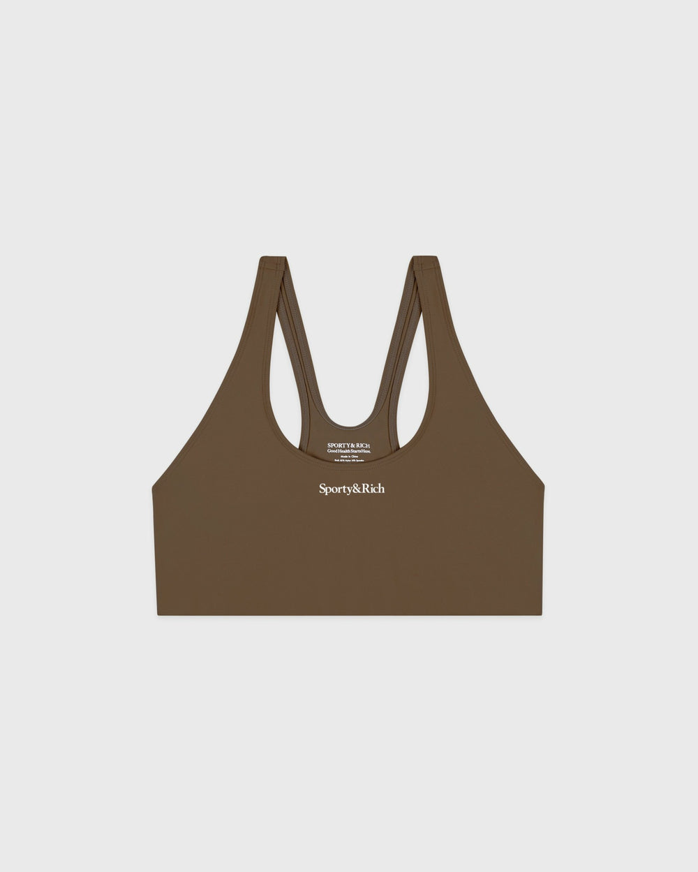 Serif Logo Sports Bra - Sand Sporty & Rich Outlet