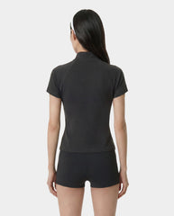 Serif Logo SS Sports Quarter Zip - Carbon Sporty & Rich US
