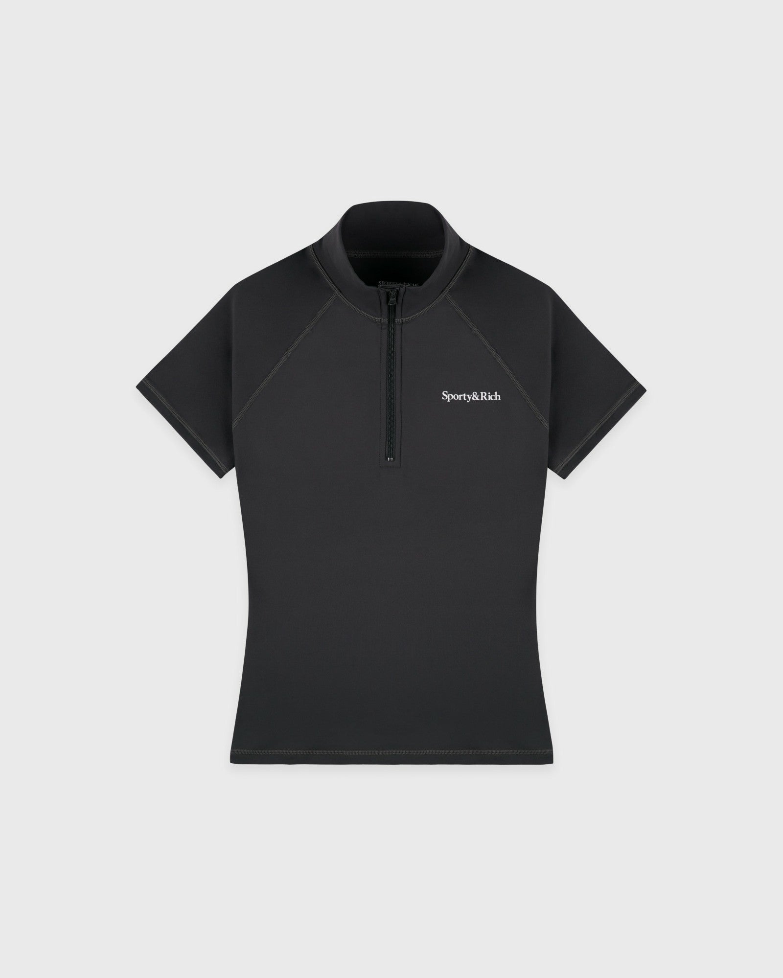 Serif Logo SS Sports Quarter Zip - Carbon Sporty & Rich US