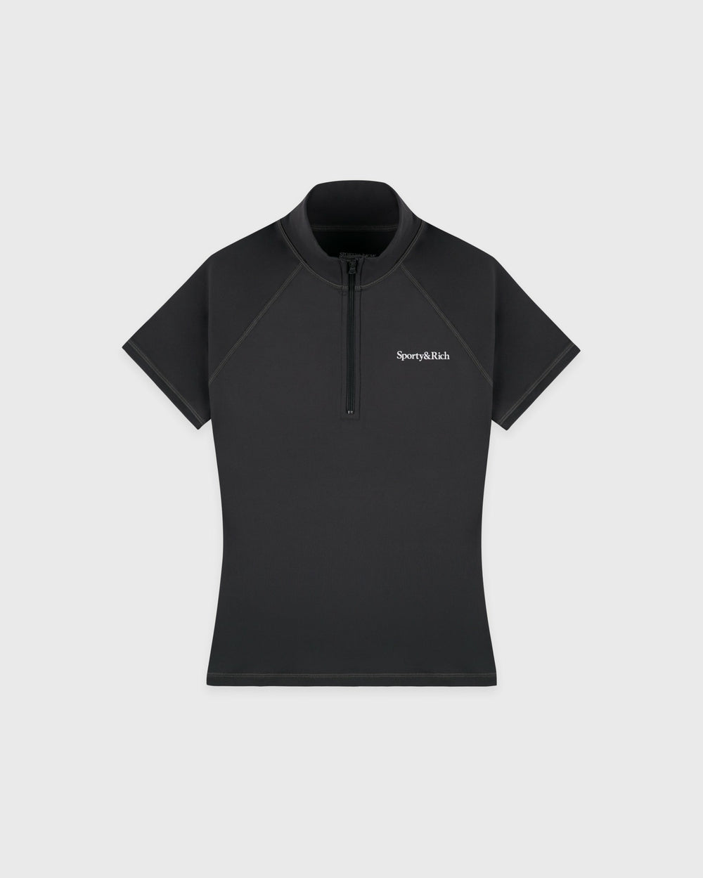 Serif Logo SS Sports Quarter Zip - Carbon Sporty & Rich US