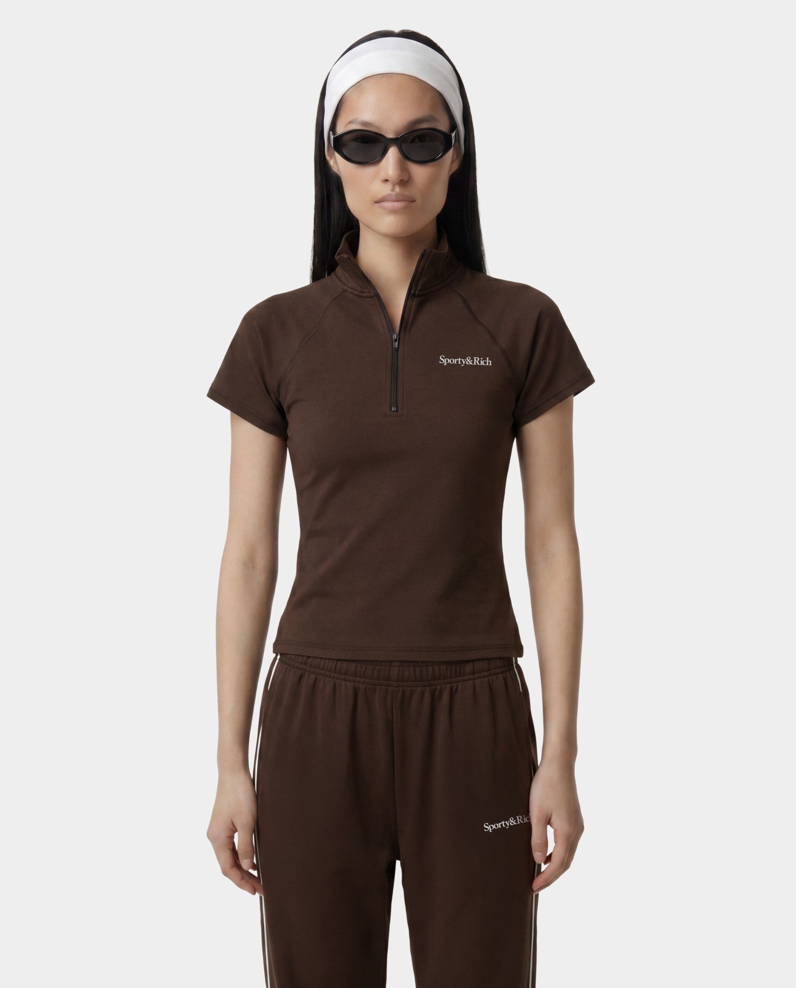 Serif Logo SS Sports Quarter Zip - Cioco Sporty & Rich Discount