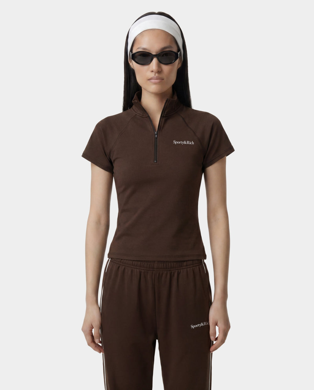 Serif Logo SS Sports Quarter Zip - Cioco Sporty & Rich Discount