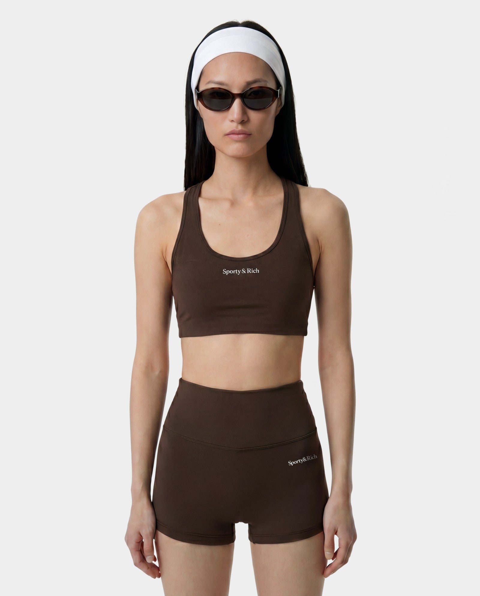 Serif Logo Sports Bra - Cioco Sporty & Rich Outlet