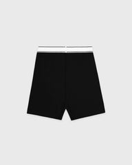 Serif Logo Biker Short - Black/White Sporty & Rich Outlet