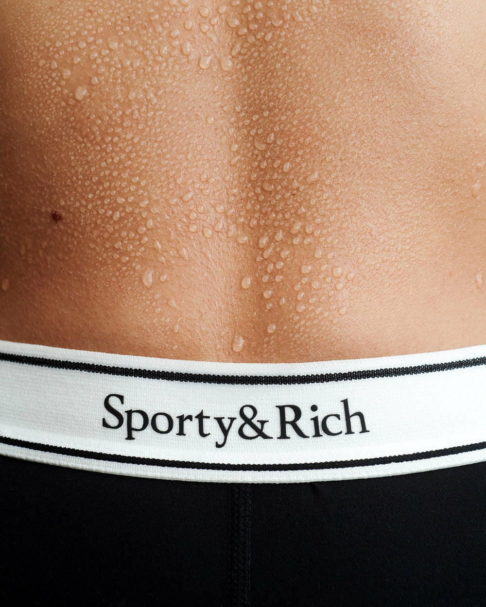 Serif Logo Biker Short - Black/White Sporty & Rich Outlet