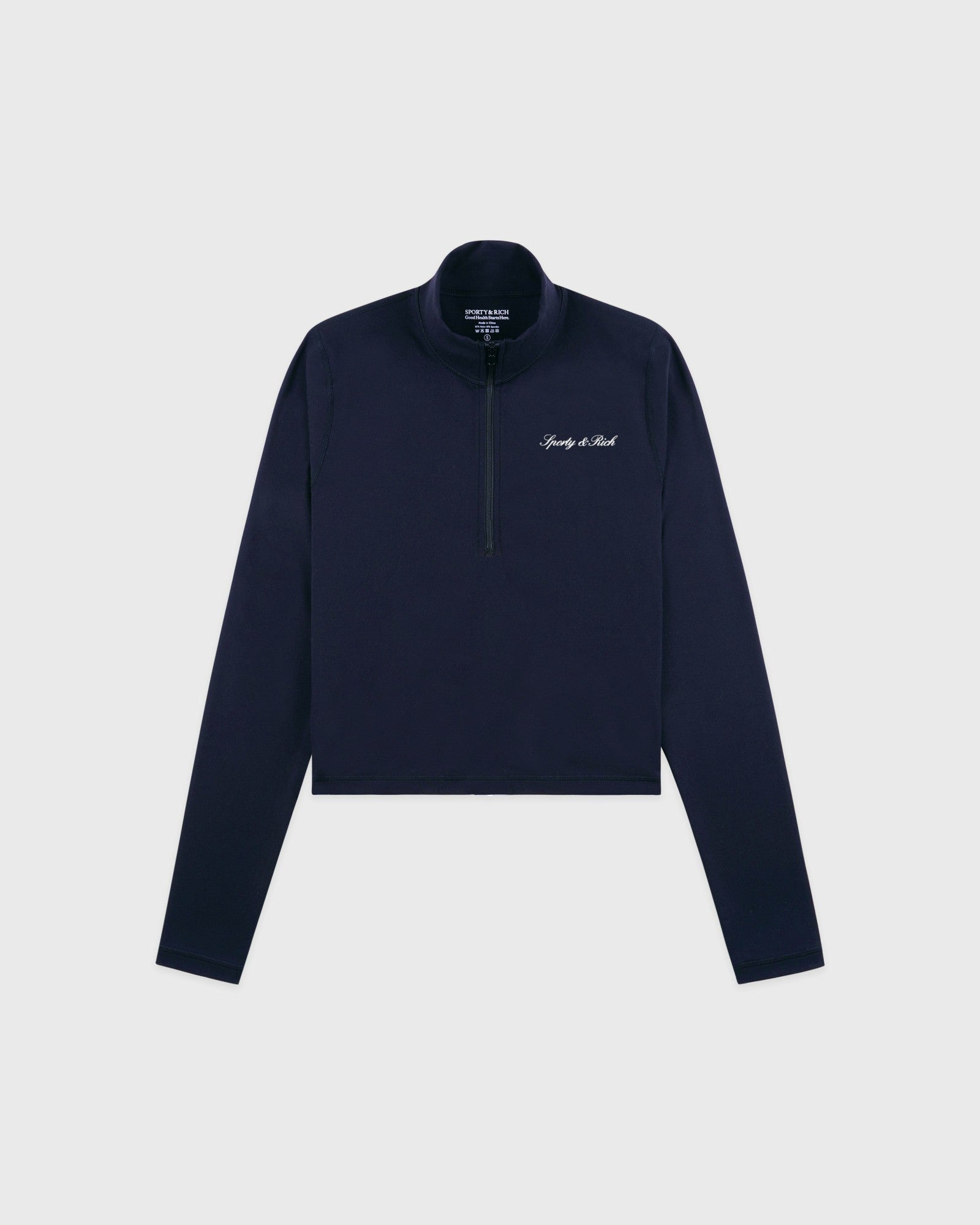 Signature Logo Sports Quarter Zip - Navy Sporty & Rich US