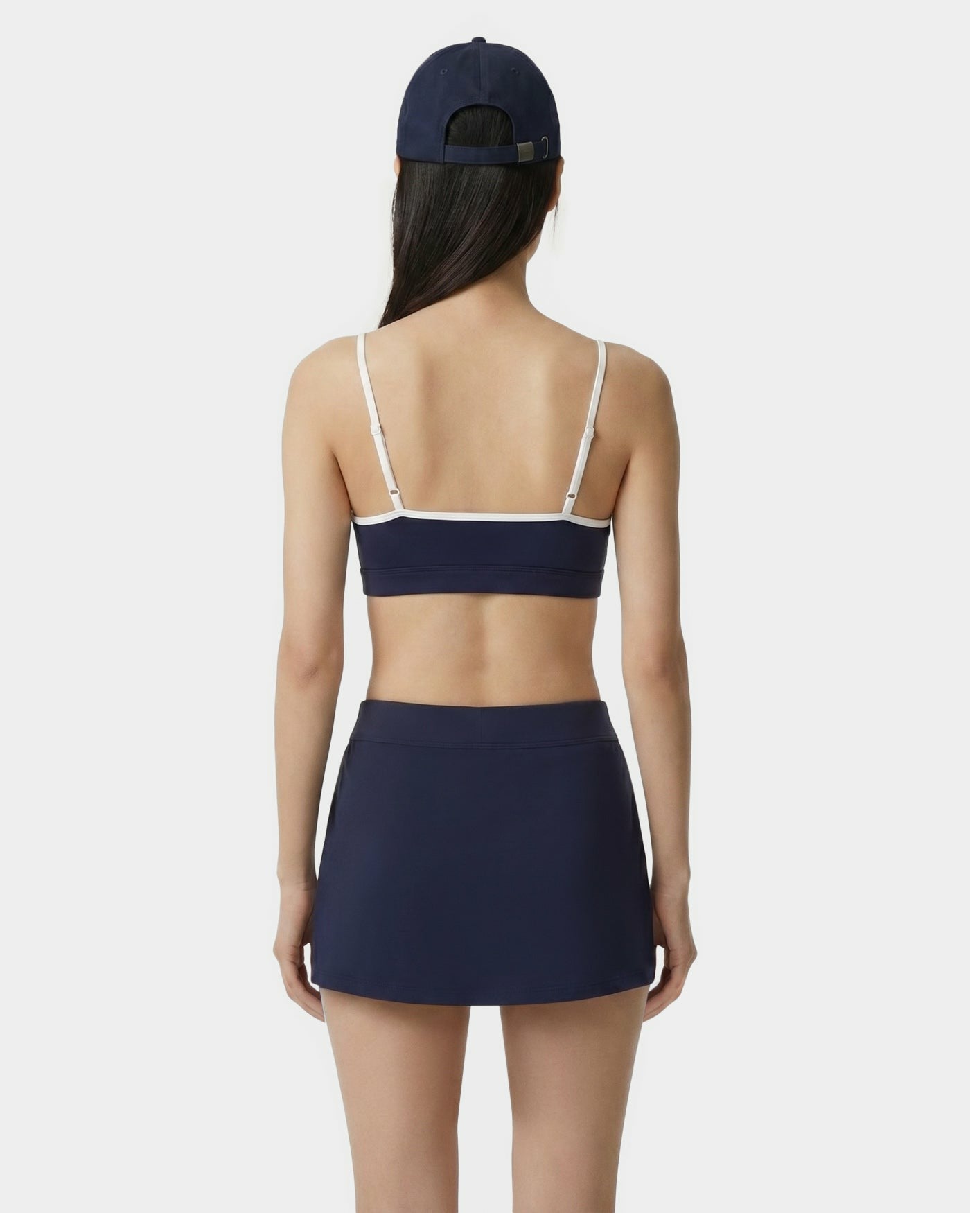 Signature Logo Athletic Bra - Navy/White Sporty & Rich Discount